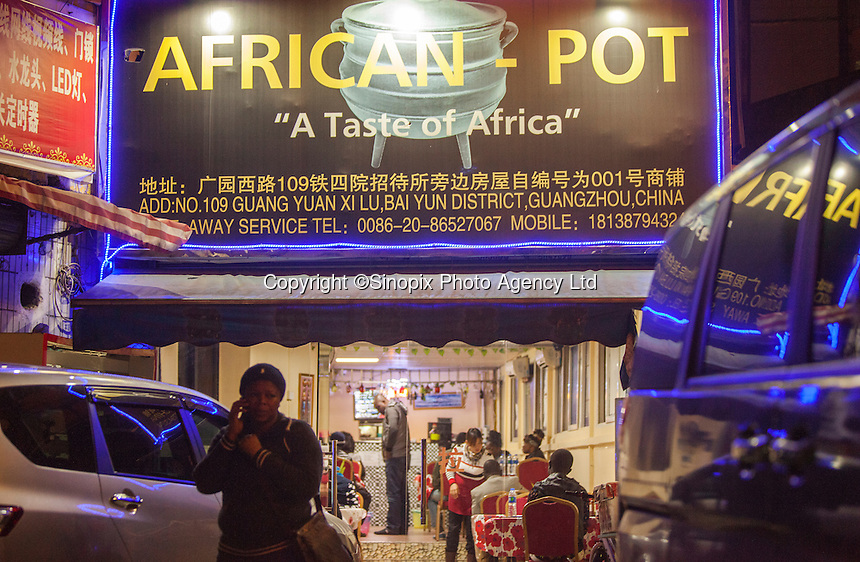 An African restaurant is seen in an area of Guangzhou known to locals as 'Chocolate City', Guangzhou, Guangdong Province, China, 08 December 2014. The health authorities of Guangzhou are said to be stepping up their monitoring of the African community in light of the ongoing outbreak of the Ebola virus disease in West Africa.