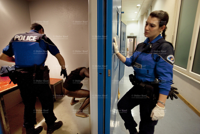 Police Officers Jail Cell Convict Strip Search Black African Man Didier Ruef Photography