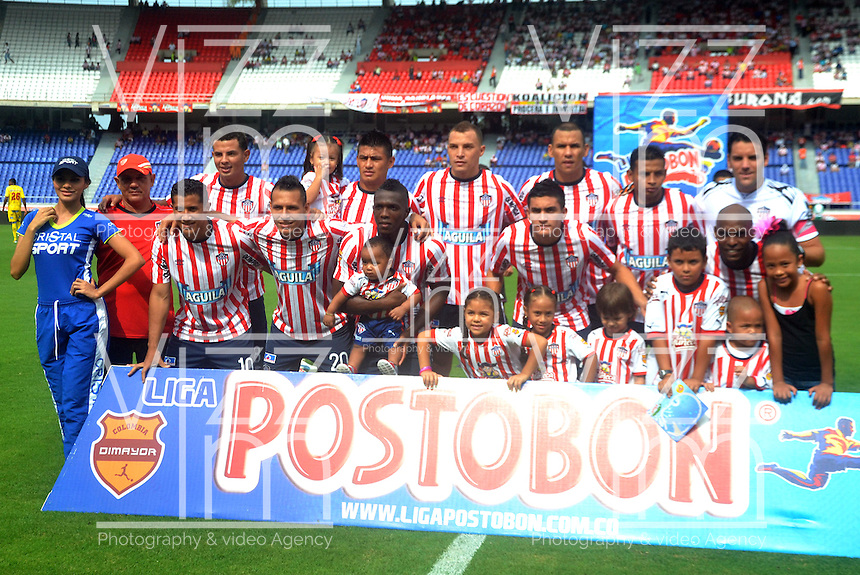 BARRANQUILLA -COLOMBIA- 18-08-2013. Formacion del Atletico Junior contra el Deportivo Pasto. , partido correspondiente a la cuarta fecha de La Liga Postobonn segundo semestre disputado en el estadio Metropolitano / Team of Atletico Junior against Deportivo Pasto. , Game in the fourth round of Liga Postobonn second half played at Metropolitan Stadium . Photo: VizzorImage / Alfonso Cervantes / Stringer