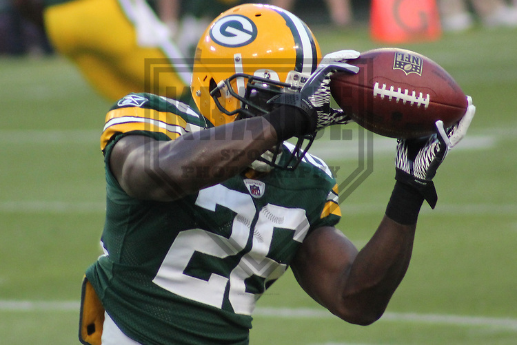GREEN BAY - SEPTEMBER 2011: Charlie Peprah (26) of the Green Bay Packers during a game on September 1, 2011 at Lambeau Field in Green Bay, Wisconsin. (Photo by Brad Krause)