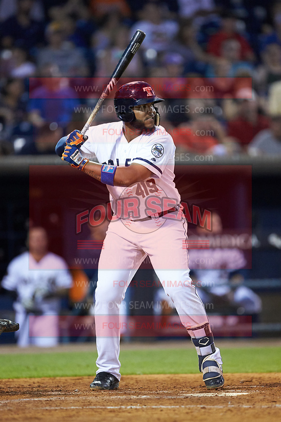 Edwin Espinal (22) of the Toledo Mud Hens at bat against the Louisville Bats at Fifth Third Field on June 16, 2018 in Toledo, Ohio. The Mud Hens defeated the Bats 7-4. (Brian Westerholt/Four Seam Images)