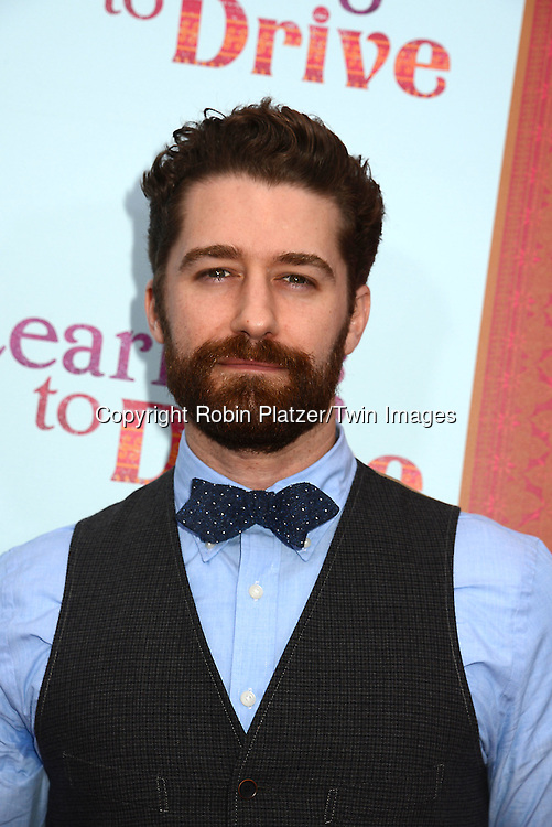 Matthew Morrison attends the NewYork VIP Premiere of "Learning to Drive"<br />
on August 17, 2015 at The Paris Theatre in New York City, New York, USA. <br />
<br />
photo by Robin Platzer/Twin Images<br />
<br />
phone number 212-935-0770