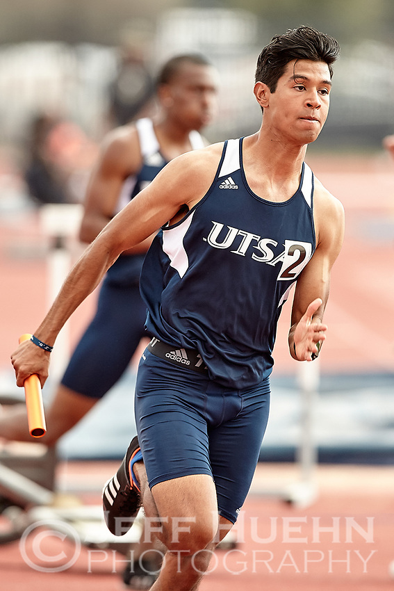 SAN ANTONIO, TX - MARCH 17, 2018: The University of Texas at San Antonio Roadrunners compete in the 2018 UTSA Invitational Track & Field Meet at the Park West Athletics Complex. (Photo by Jeff Huehn)