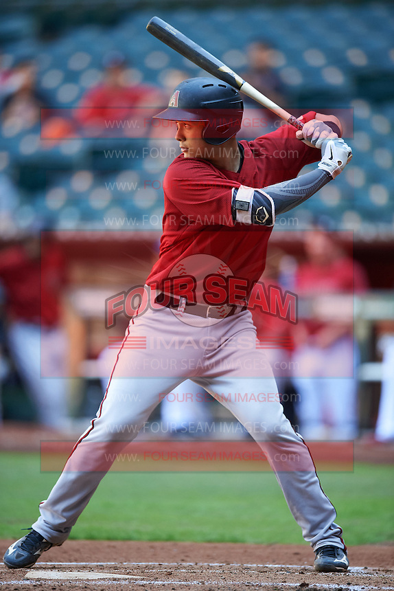 Arizona Diamondbacks catcher Andy Yerzy (27) during an Instructional League game against the Oakland Athletics on October 15, 2016 at Chase Field in Phoenix, Arizona. (Mike Janes/Four Seam Images)