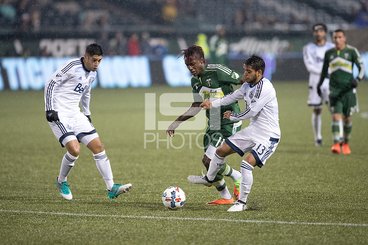 Portland, Oregon - Wednesday, February 15, 2017: Portland Timbers vs Vancouver Whitecaps FC in a preseason match at Providence Park. Final Score: Portland Timbers 2, Vancouver Whitecaps 1