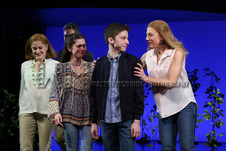 Andrew Barth Feldman takes his final "Dear Evan Hansen" bows and "Passes the Polo" to Jordan Fisher at the Music Box Theatre on January 26, 2020 in New York City.