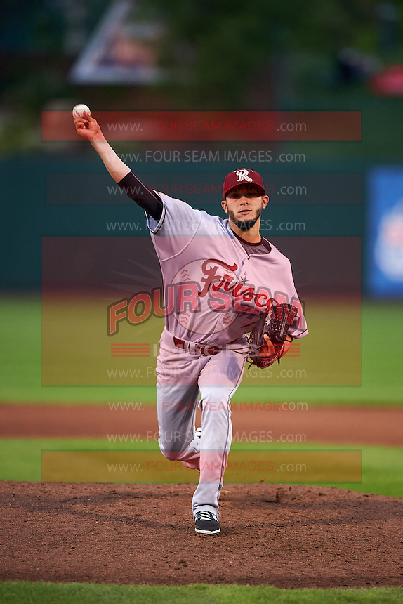 Frisco RoughRiders pitcher Jesus Pirela (37) delivers a pitch during a game against the Springfield Cardinals on June 4, 2015 at Hammons Field in Springfield, Missouri. Frisco defeated Springfield 8-7. (Mike Janes/Four Seam Images)