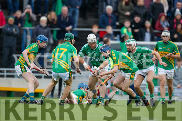 Garry O’Brien Ballyduff in action against Shane Conway Lixnaw in the Senior County Hurling Final in Austin Stack Park on Sunday