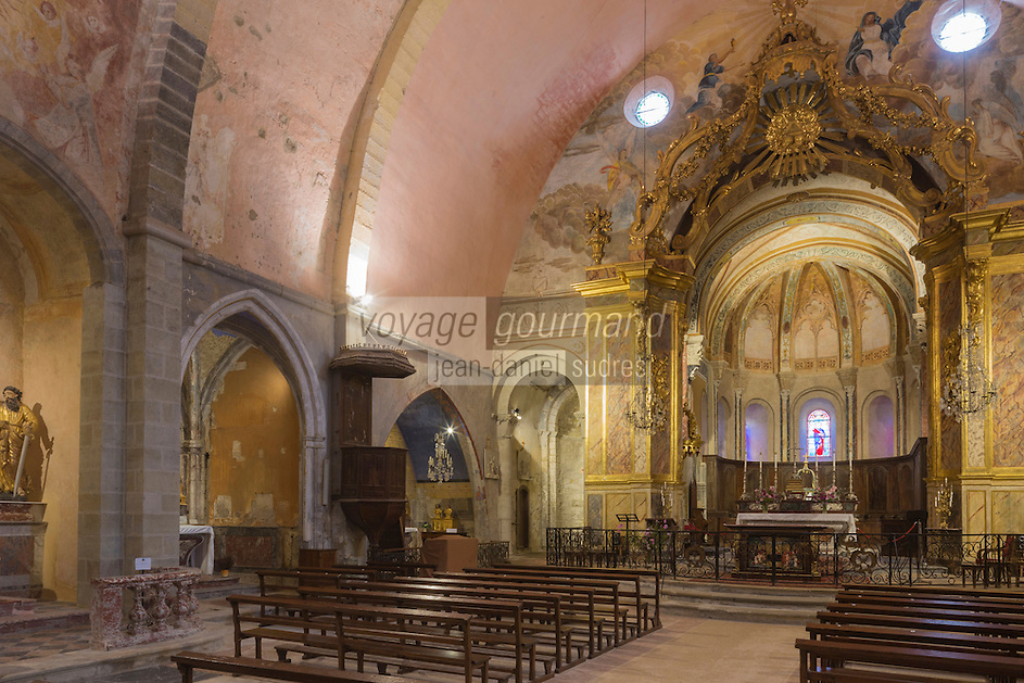 France, Aude (11), Saint-Papoul, L'abbaye de Saint-Papoul est une abbaye bénédictine, l'église //France, Aude, Saint Papoul, Saint-Papoul Abbey , the church
