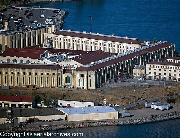 aerial photograph San Quentin prison Marin County, California