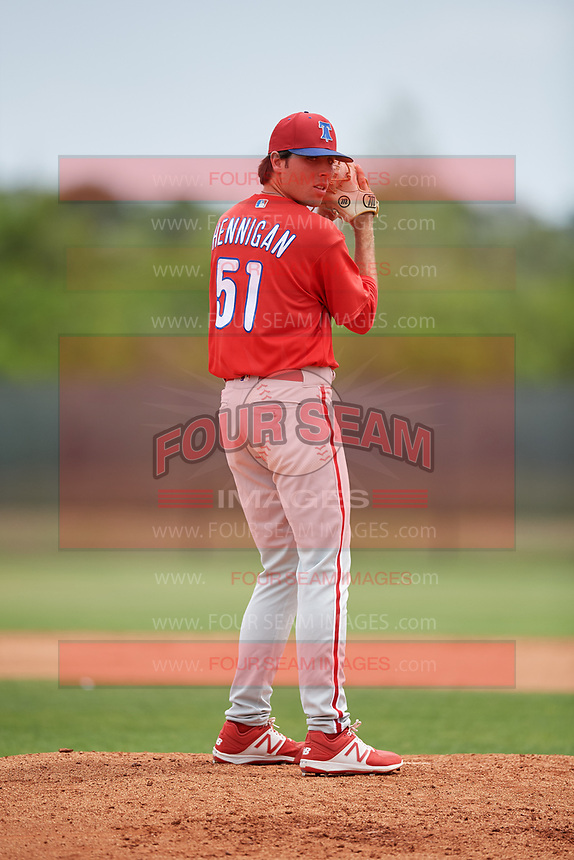 Philadelphia Phillies pitcher Jonathan Hennigan (51) during a Minor League Spring Training game against the Toronto Blue Jays on March 30, 2018 at Carpenter Complex in Clearwater, Florida. (Mike Janes/Four Seam Images)