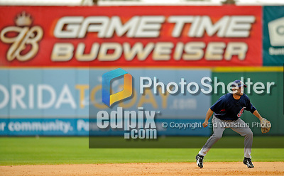 14 March 2008: Cleveland Indians' infielder Jamey Carroll in action during a Spring Training game against the Washington Nationals at Space Coast Stadium, in Viera, Florida. The Nationals defeated the visiting Indians 8-4 as both teams fielded split squads home and away...Mandatory Photo Credit: Ed Wolfstein Photo