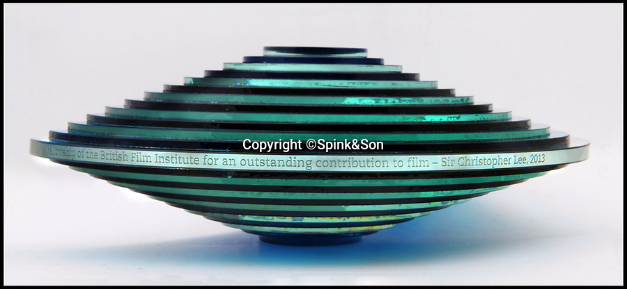 BNPS.co.uk (01202 558833)
Pic: Spink&Son/BNPS<br />
<br />
Award recieved for outstanding contribution to film.<br />
<br />
Fifty medals and honours which were awarded to the legendary late actor Sir Christopher Lee have emerged for sale.<br />
<br />
During his glittering 70 year career, the acting behemoth graced our screens as Lord Summerisle in the The Wicker Man, Count Dracula in the Hammer films and Saruman in the Lord of the Rings trilogy.<br />
<br />
Other memorable roles included Scaramanga in the James Bond film The Man with the Golden Gun and Count Dooku in Star Wars. <br />
<br />
But before he found fame he served his country as a young RAF officer in the Second World War, earning mentions in despatches for gallant and distinguished service.