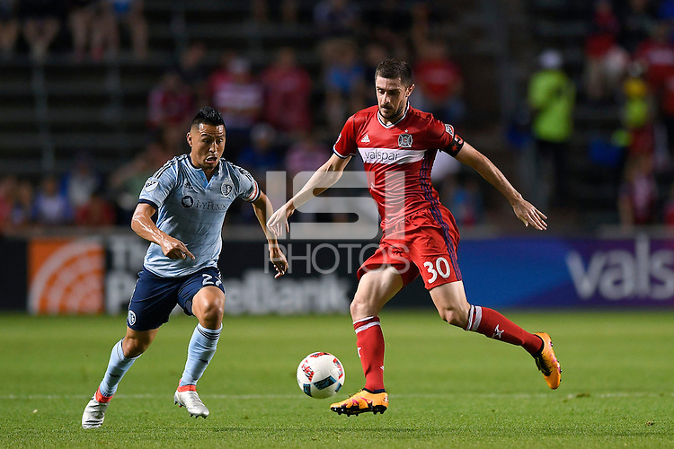 Bridgeview, IL - Wednesday, July 13, 2016: The Chicago fire played the Sporting Kansas City at Toyota Park in Bridgeview, IL. The Chicago Fire defeated Sporting Kansas City by the score of 1-0.