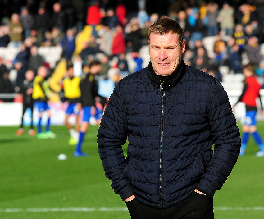 Mansfield Town manager David Flitcroft during the pre-match warm-up<br />
<br />
Photographer Andrew Vaughan/CameraSport<br />
<br />
The EFL Sky Bet League Two - Lincoln City v Mansfield Town - Saturday 24th November 2018 - Sincil Bank - Lincoln<br />
<br />
World Copyright © 2018 CameraSport. All rights reserved. 43 Linden Ave. Countesthorpe. Leicester. England. LE8 5PG - Tel: +44 (0) 116 277 4147 - admin@camerasport.com - www.camerasport.com