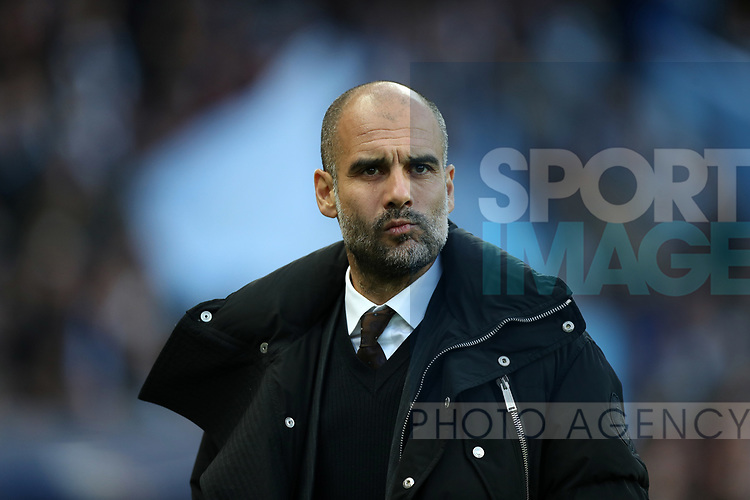 Manchester City Manager Pep Guardiola during the English Premier League match at The Etihad Stadium, Manchester. Picture date: April 27th, 2016. Photo credit should read: Lynne Cameron/Sportimage