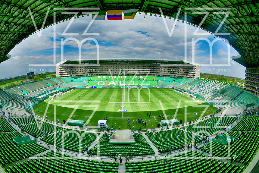 PALMIRA - COLOMBIA, 01-09-2019: Vista panorámica del estadio previo al partido entre Deportivo Cali y Deportivo Pasto por la fecha 9 de la Liga Águila II 2019 jugado en el estadio Deportivo Cali de la ciudad de Palmira. / Panoramic view of the stadium prior the match for the date 9 between Deportivo Cali and Deportivo Pasto of the Aguila League II 2019 played at Deportivo Cali stadium in Palmira city. Photo: VizzorImage / Nelson Rios / Cont