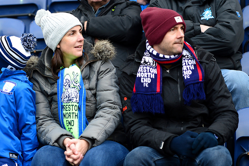 Preston North End fans look on<br />
<br />
Photographer Richard Martin-Roberts/CameraSport<br />
<br />
The EFL Sky Bet Championship - Preston North End v Blackburn Rovers - Saturday 24th November 2018 - Deepdale Stadium - Preston<br />
<br />
World Copyright © 2018 CameraSport. All rights reserved. 43 Linden Ave. Countesthorpe. Leicester. England. LE8 5PG - Tel: +44 (0) 116 277 4147 - admin@camerasport.com - www.camerasport.com