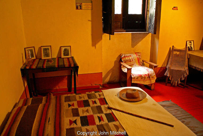Leon Trotsky's bedroom in the Museo Casa de Leon Trotsky or Leon Trotsky House Museum in Coyoacan, Mexico City