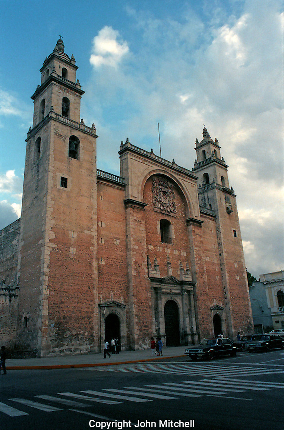 The 16th century Spanish colonial cathedral in Merida, Yucatan, Mexico