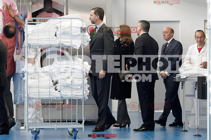Prince Felipe of Spain and Princess Letizia of Spain during the inauguration of new industrial laundry center for special workers INDESA 2010.March 5,2013. (ALTERPHOTOS/Acero)