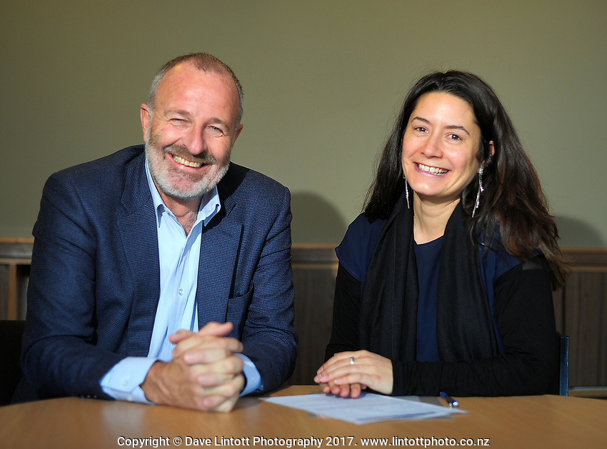 Masterton District Council chief executive Pim Borren (left) with Josie Whaanga of YETE. Masterton District Council in Masterton, New Zealand on Wednesday, 19 July 2017. Photo: Dave Lintott / lintottphoto.co.nz
