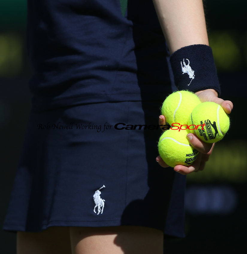 A close-up of a ball boy<br />
<br />
Photographer Rob Newell/CameraSport<br />
<br />
Wimbledon Lawn Tennis Championships - Day 3 - Wednesday 3rd July 2019 - All England Lawn Tennis and Croquet Club - Wimbledon - London - England<br />
<br />
World Copyright © 2019 CameraSport. All rights reserved. 43 Linden Ave. Countesthorpe. Leicester. England. LE8 5PG - Tel: +44 (0) 116 277 4147 - admin@camerasport.com - www.camerasport.com