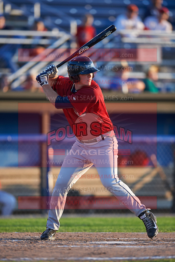 Mahoning Valley Scrappers catcher Jack Goihl (44) at bat during the second game of a doubleheader against the Batavia Muckdogs on July 2, 2015 at Dwyer Stadium in Batavia, New York. Mahoning Valley defeated Batavia 3-0. (Mike Janes/Four Seam Images)