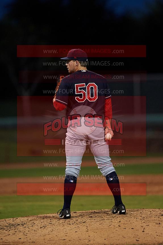 AZL Indians Blue relief pitcher Jared Janczak (50) during an Arizona League game against the AZL White Sox on July 2, 2019 at Camelback Ranch in Glendale, Arizona. The AZL Indians Blue defeated the AZL White Sox 10-8. (Zachary Lucy/Four Seam Images)