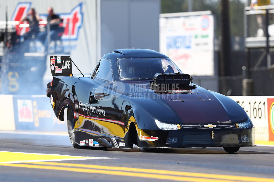 Mar 17, 2017; Gainesville , FL, USA; NHRA top alcohol funny car driver Bryan Brown during qualifying for the Gatornationals at Gainesville Raceway. Mandatory Credit: Mark J. Rebilas-USA TODAY Sports