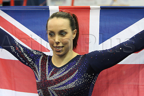 Elizabeth Tweddle of Great Britain wins the golden medal at the floor during the senior women apparatus final at the European Artistic Gymnastics Championship at National Indoor Arena in Birmingham, UK on May 2, 2010.