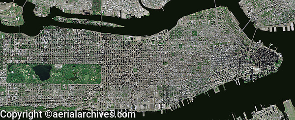 aerial photo map Manhattan, New York City