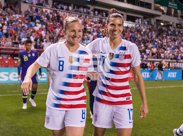 Bridgeview, IL - August 2, 2018: The USWNT defeated Brazil 4-1 during the Tournament of Nations at Toyota Park. With the result the US won the tournament.