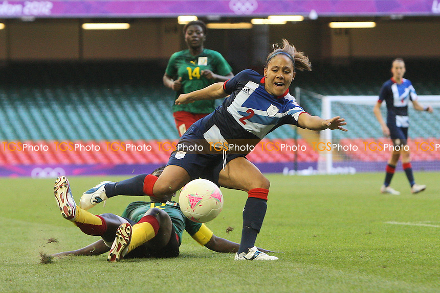 Alex Scott in action for GB - Great Britain Women vs Cameroon - Womens Olympic Football Tournament London 2012 Group E at the Millenium Stadium, Cardiff, Wales - 28/07/12 - MANDATORY CREDIT: Gavin Ellis/SHEKICKS/TGSPHOTO - Self billing applies where appropriate - 0845 094 6026 - contact@tgsphoto.co.uk - NO UNPAID USE.