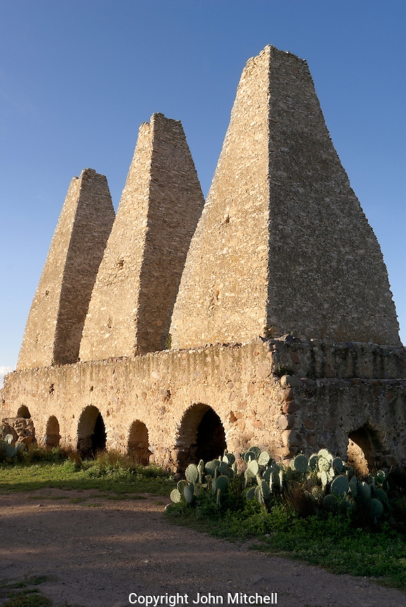 16th century smelters or hornos at the abandoned Mina Santa Brigida mine, Mineral de Pozos, Guanajuato, Mexico. These smelting ovens were built by the Jesuits.