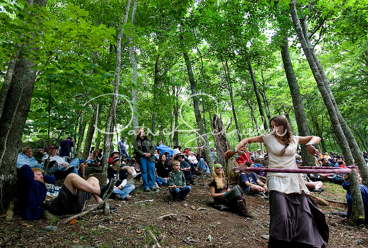 Fans enjoy traditional music during the 52nd Annual Grandfather Mountain Highland Games in Linville, NC.