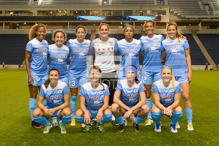 Chicago, IL - Saturday Sept. 24, 2016: Chicago Red Stars Starting XI prior to a regular season National Women’s Soccer League (NWSL) match between the Chicago Red Stars and the Washington Spirit at Toyota Park.