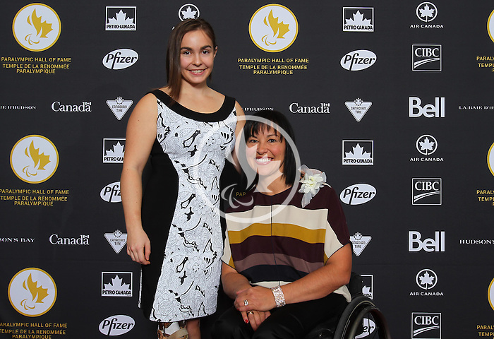 Ottawa, ON – Nov 27 2015 –Chantal Petitclerc poses for a photo with friends at the Canadian Paralympic Hall of Fame in Ottawa, Ontario Nov 27, 2015. Photo Andre Forget / Canadian Paralympic Committee