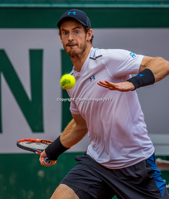 Paris, France, 5 June, 2017, Tennis, French Open, Roland Garros, Andy Murray (GBR)<br />
Photo: Henk Koster/tennisimages.com