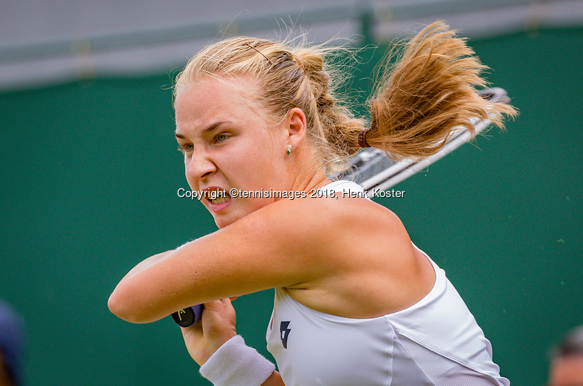 London, England, 4 th. July, 2018, Tennis, Wimbledon, Womans singles second round, Anna Blinkova (RUS)<br />
Photo: Henk Koster/tennisimages.com