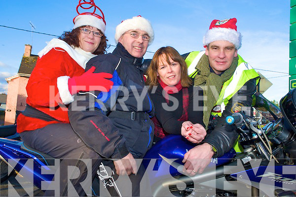 Pictured at the Killarney Bikers Toy Run on Sunday were Brid Coffey, John Fleming, Eilish Coffey and John Nicholls.