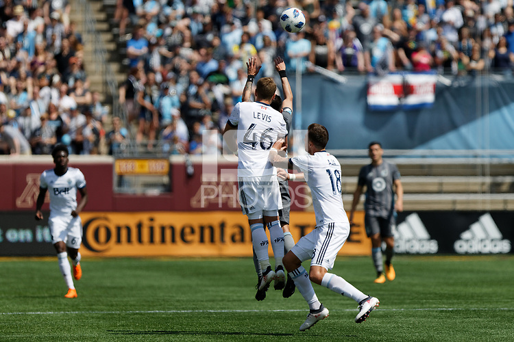 Minneapolis, MN - Saturday May 5, 2018: Minnesota United FC played Vancouver Whitecaps FC in a Major League Soccer (MLS) game at TCF Bank stadium. Final score Minnesota United FC 1, Vancouver Whitecaps FC 0