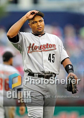 23 September 2010: Houston Astros first baseman Carlos Lee in action against the Washington Nationals at Nationals Park in Washington, DC. The Nationals defeated the Astros 7-2 for their third consecutive win, taking the series three games to one. Mandatory Credit: Ed Wolfstein Photo