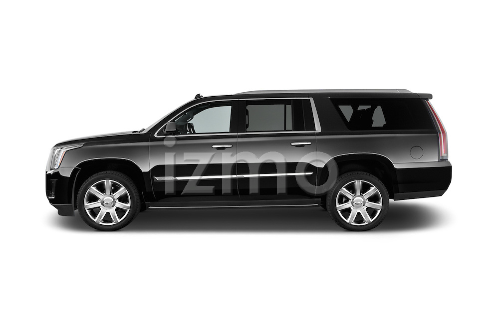 Car Driver side profile view of a 2017 Cadillac Escalade-ESV Luxury 5 Door SUV Side View