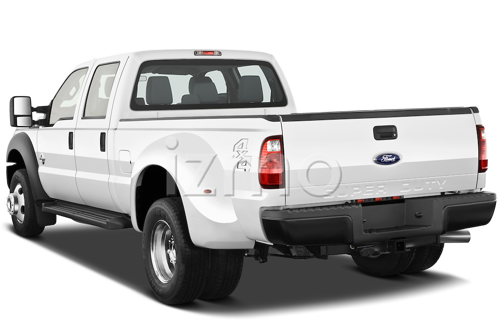 Rear three quarter view of a 2011 Ford F450 Crew Cab