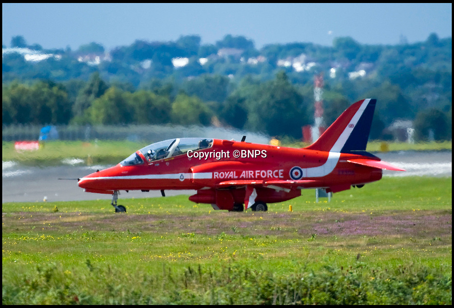 BNPS.co.uk (01202 558833)<br />
Pic: Phil Yeomans/BNPS<br />
<br />
Red Arrows at RAF Scampton.<br />
<br />
Government officials have made an 'embarrassing blunder' by using an image of a Russian fighter jet while trying to promote the RAF's famous Red Arrows.<br />
<br />
The Department for International Trade is currently counting down the days to the Red Arrows forthcoming tour of the US through a series of tweets.<br />
<br />
One of its recent posts contained the message 'The Red Arrows can fly at 48,000 FT. That's higher than Mount Everest' accompanied by the outline of an aircraft.<br />
<br />
But the silhouette used depicted a Russian Sukhoi Su-30/33 fighter jet.