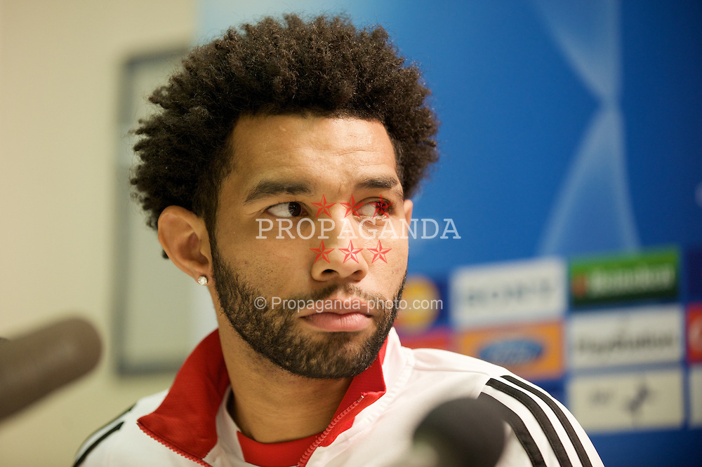 MILAN, ITALY - Monday, March 10, 2008: Liverpool's Jermaine Pennant during a press conference at the San Siro Stadium ahead of the UEFA Champions League First knockout round 2nd Leg match against FC Internazionale Milano. (Pic by David Rawcliffe/Propaganda)