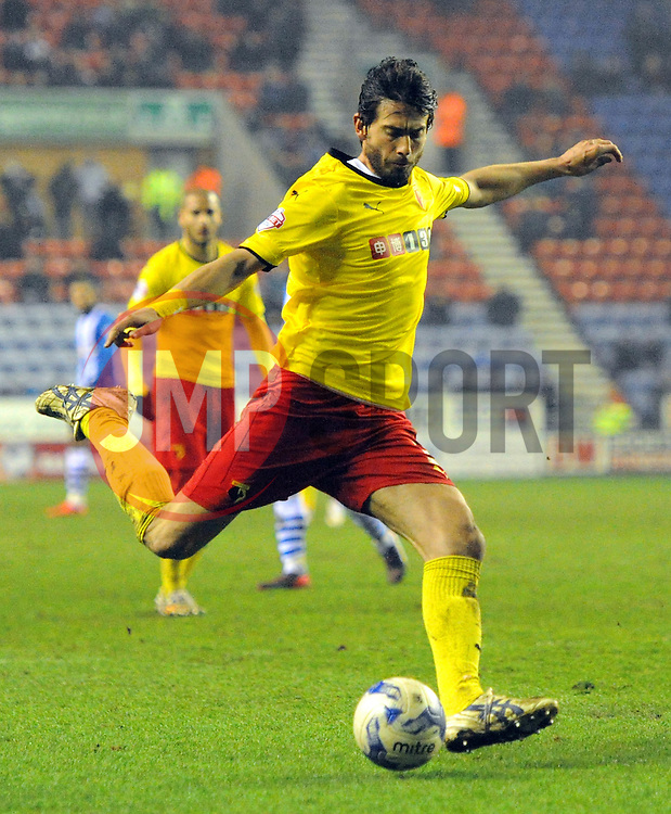 Watford's Gianni Munari in action - Photo mandatory by-line: Richard Martin-Roberts/JMP - Mobile: 07966 386802 - 17/03/2014 - SPORT - Football - Wigan - DW Stadium - Wigan Athletic v Watford - Sky Bet Championship