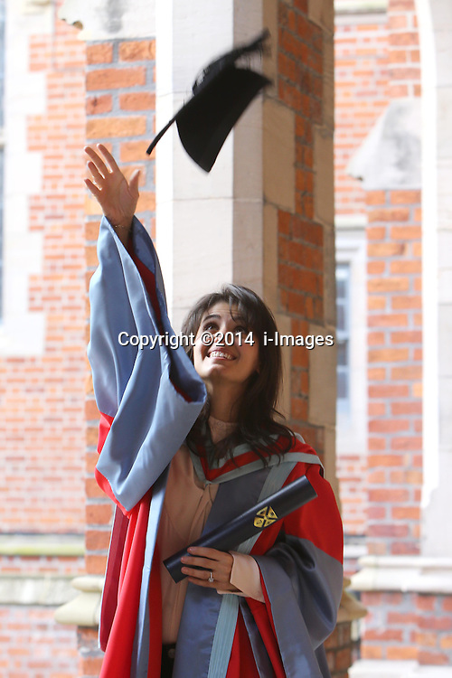 Image ©Licensed to i-Images Picture Agency. 05/07/2014. Northern Ireland, Singer Katie Melua celebrates after Graduation at Queen's University Belfast. Picture by i-Images