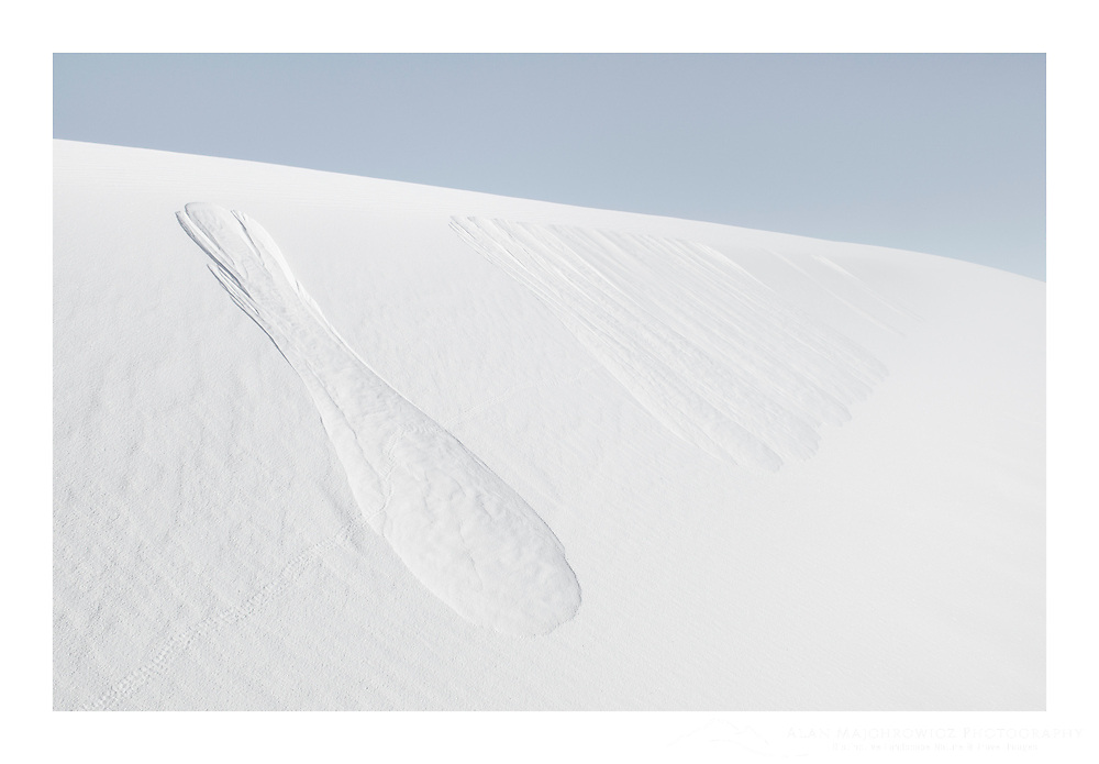 Abstract patterns created from sand sliding down from dune crest, White Sands National Monument New Mexico